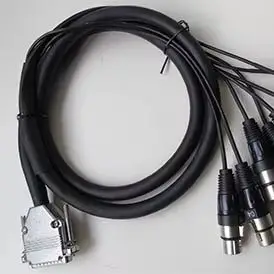 High quality 8 Channel DB25-XLR Female Snake Cable with Gold connectors 5ft