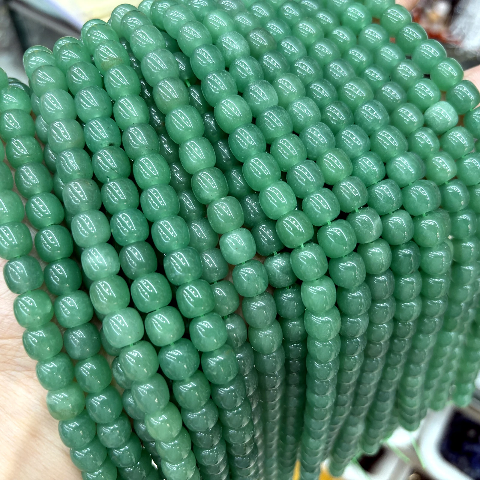 Natural Stone Green Aventurine Apple Shape Bead Smooth Loose Spacer Bead for Jewelry Making DIY Bracelet Necklace Accessory view 5