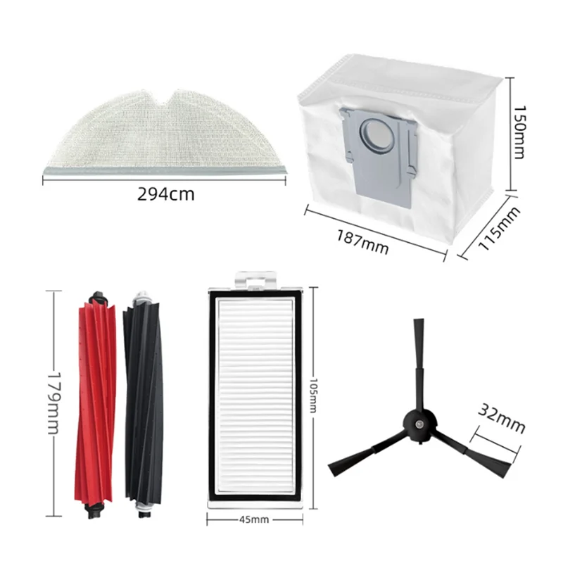 B58B-16Pcs Replacement Parts Accessories Kit  For Roborock Q8 Max+/Q8 Max Plus/Q5 Pro+/Q5 Pro Vacuum Cleaner