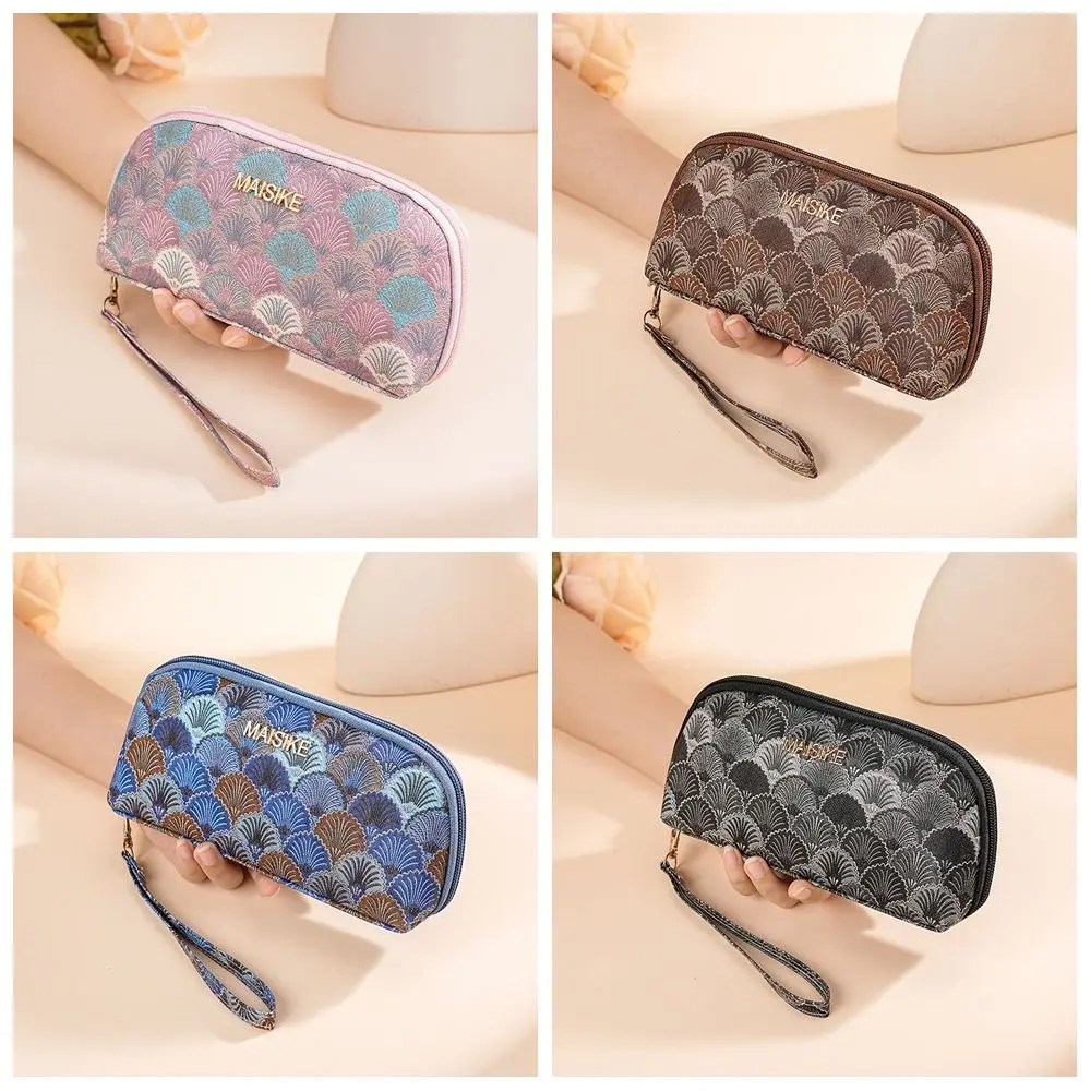 الجاكار شل مخلب المحفظة حامل بطاقة الائتمان حقيبة صغيرة التطريز حقيبة يد محفظة نسائية للعملات المعدنية عملة جيب المرأة محفظة طويلة السفر