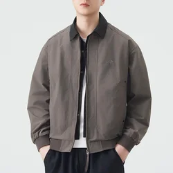 Men's False Two-piece Patchwork Plaid Spring Autumn Short Bomber Jacket Male Vintage Fashion Loose Casual Cargo Coat Jacket