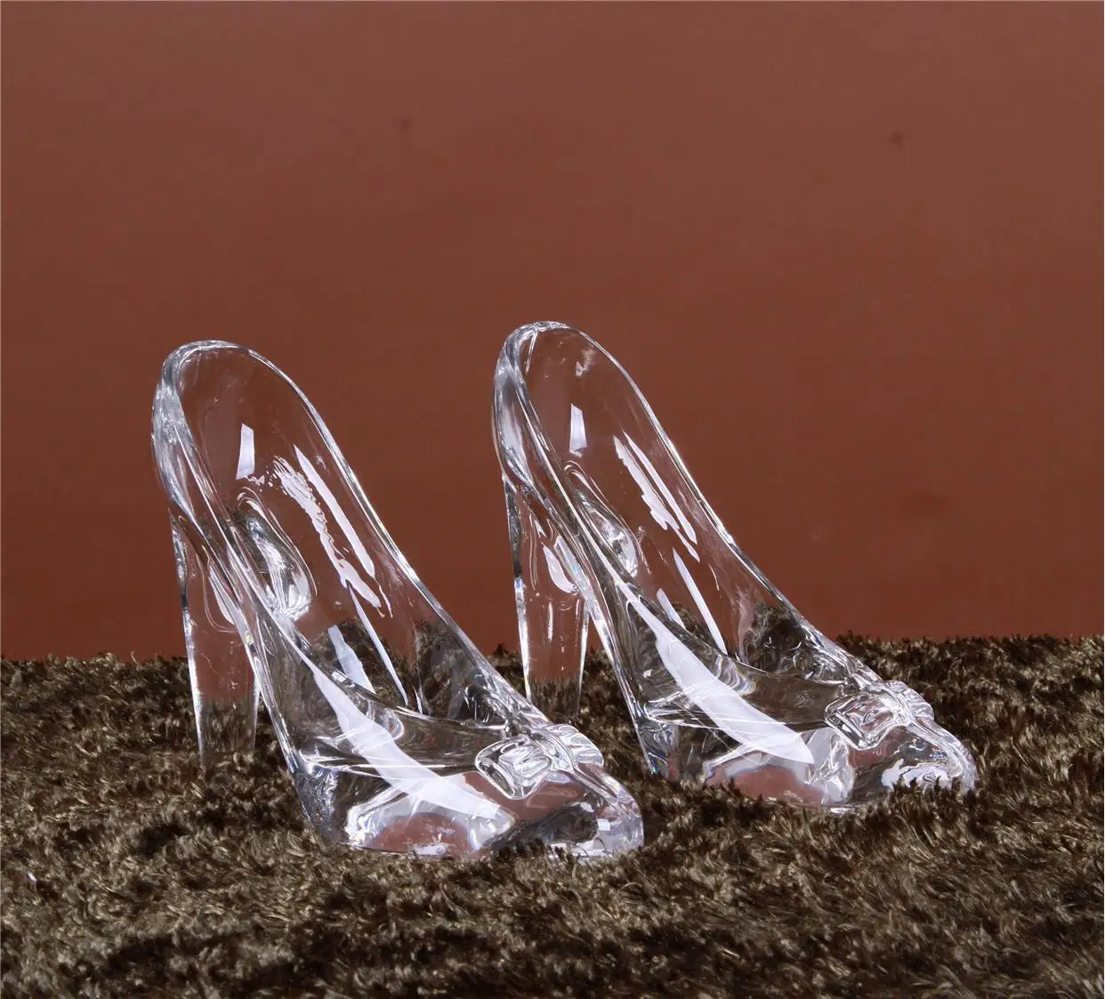 Mini High Heels Gift for Girlfriend Mouth 18 Citrine Toy Transparent Crystal Shoes Decoration Children Glass Shoes