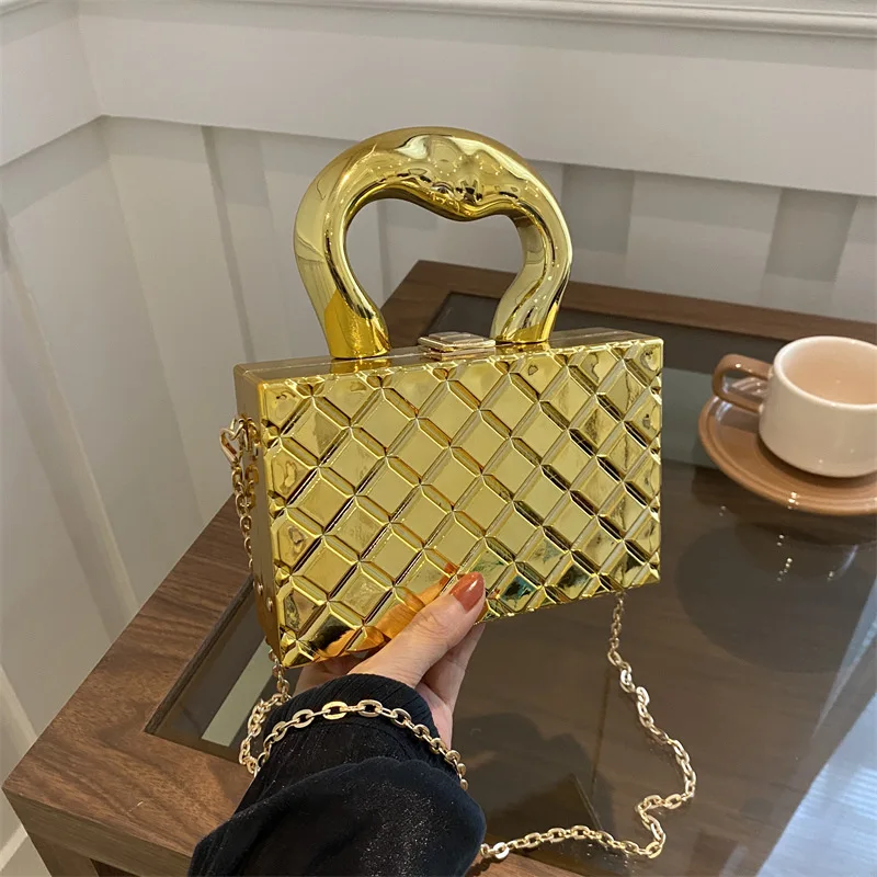 Travel Bag Women Trend 2024 New Handbag Luxury Woman Bag Fashion Chain Solid Sewing Thread Hasp Small Square Female Bags