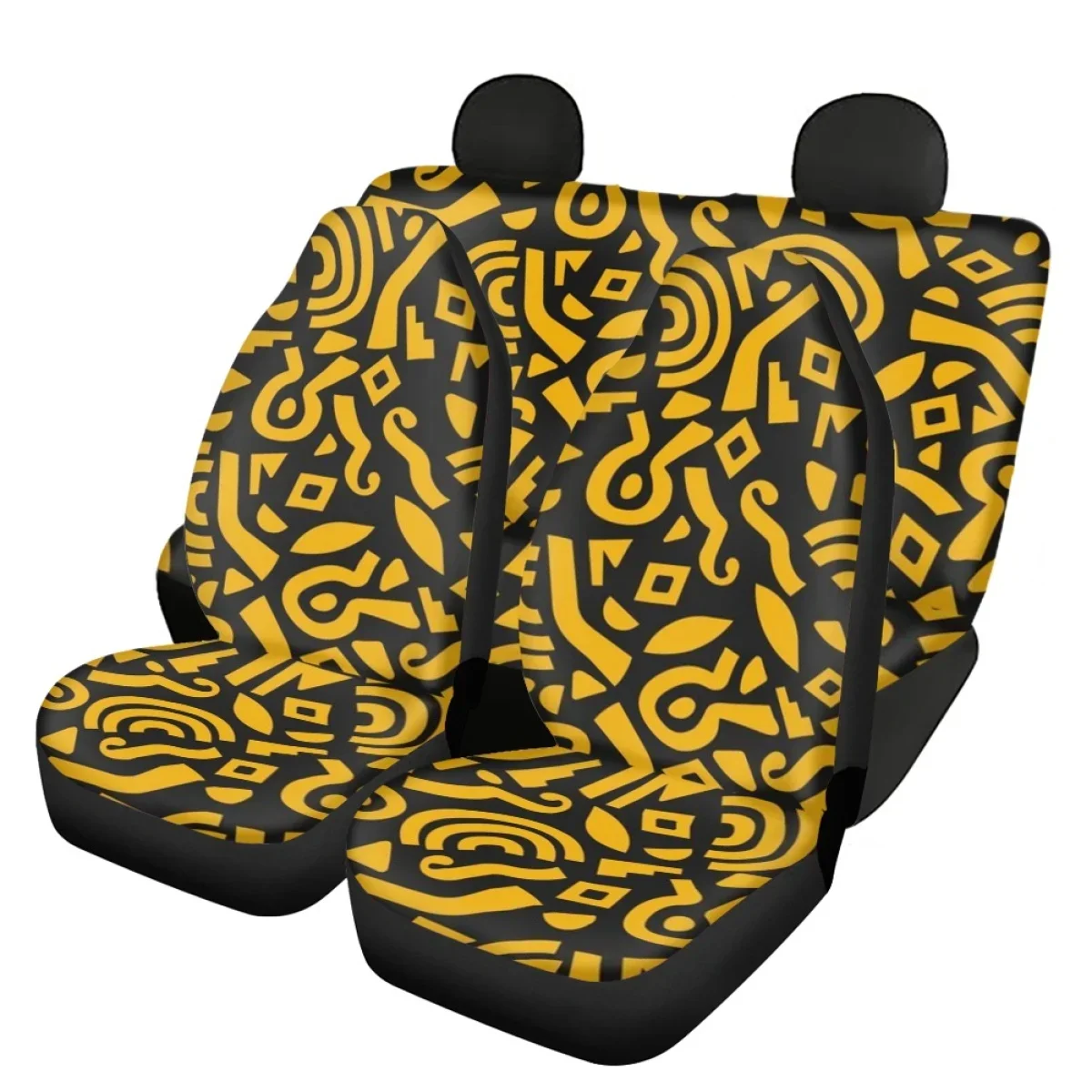 Car Interior Seat Covers Irregular Geometric Graphic Design Easy to Install Front and Back for Vehicle Seat Covers Accessories