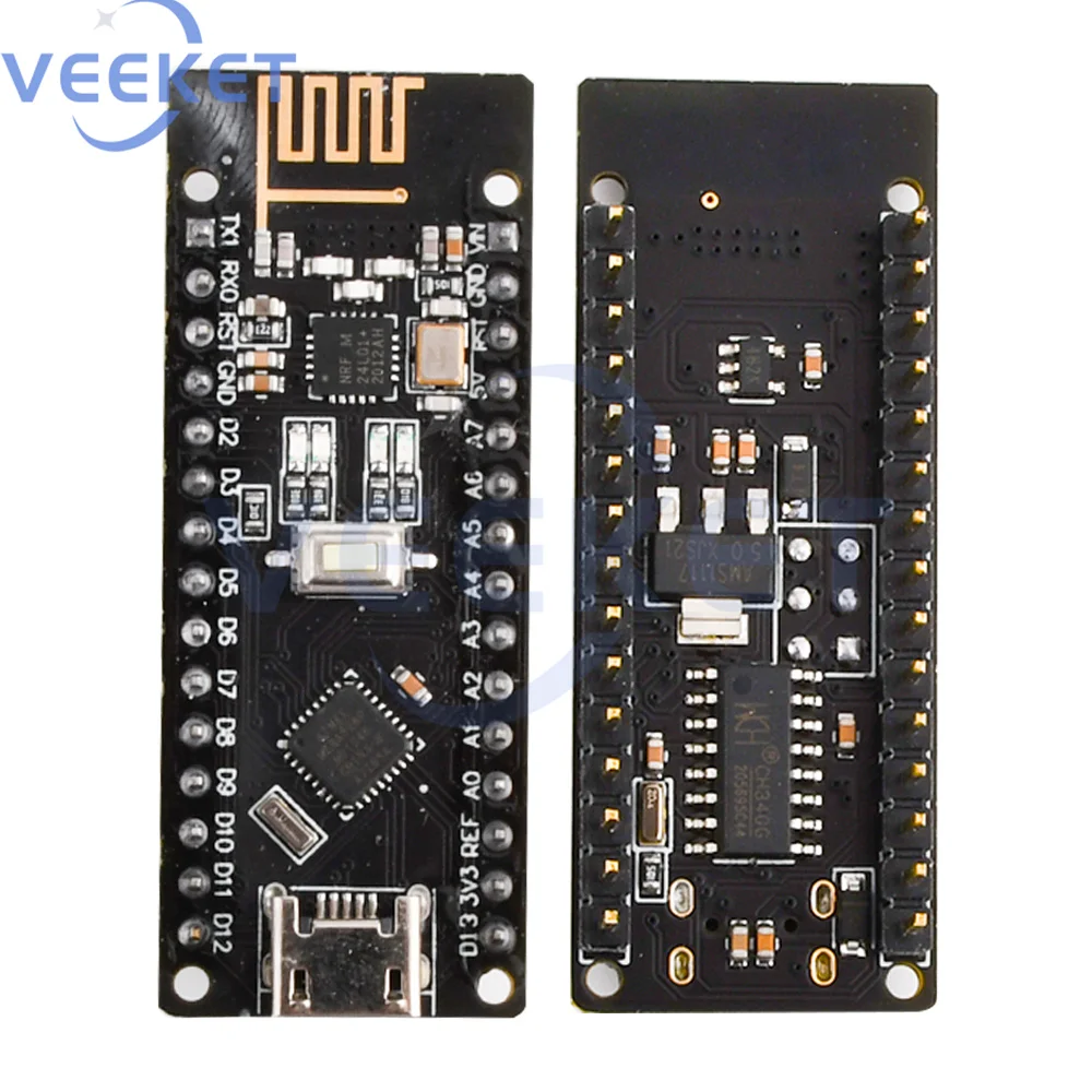 Atmega328P NANO V3.0 CH340G NRF24l01 wireless development board Module For arduino NANO 328P NANO 3.0