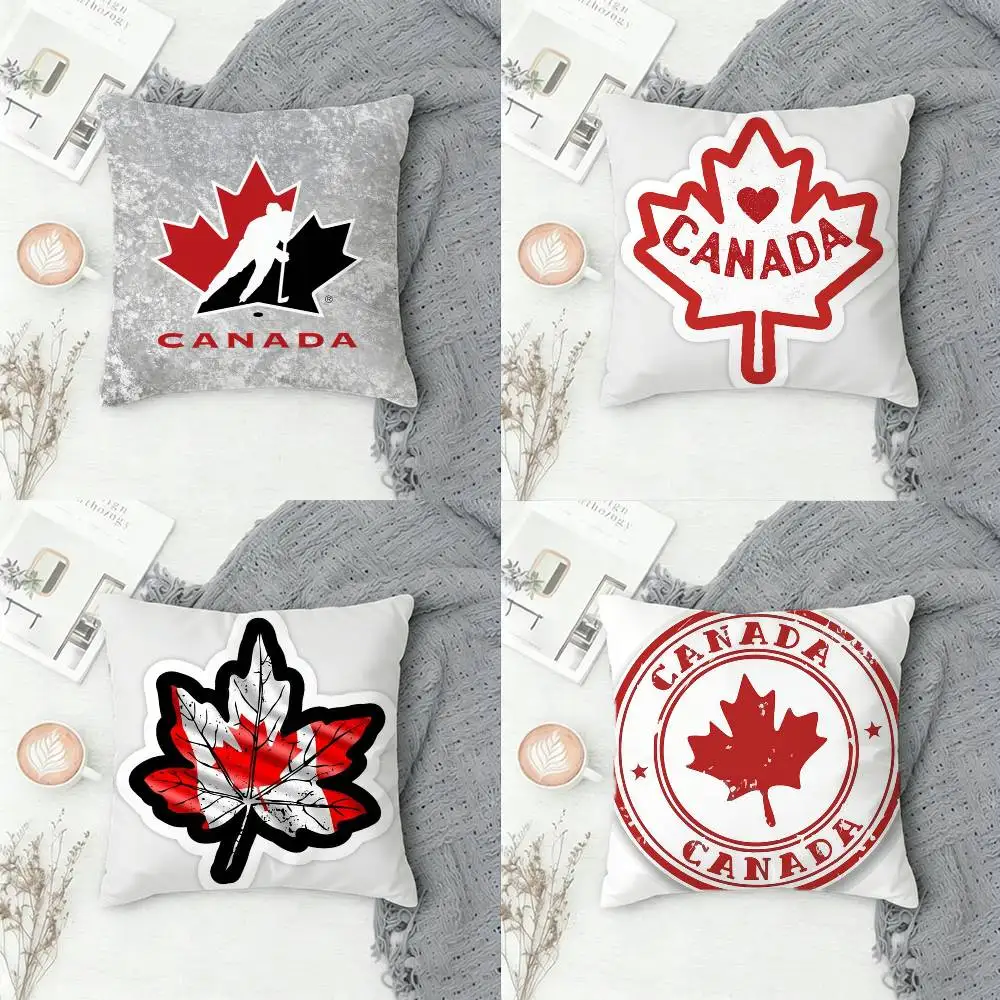 

Canada Maple Leaf National Team Double-sided Printed Square Decorative Cushion Cover for Sofa Living Room Home Decor