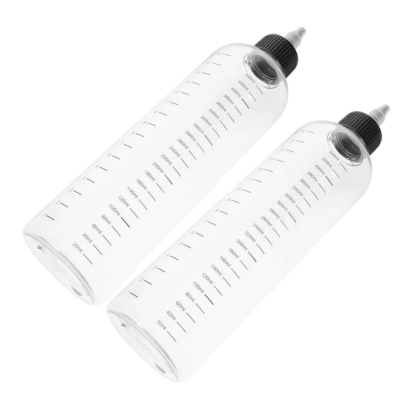2Pcs Hair Dye Applicator Bottles Transparent Reusable Squeeze Bottles Precise Measurement Hair Color Application