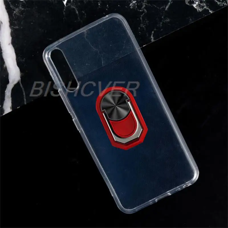 Magnet Phone Case For Tecno Phantom 9 AB7 Shockproof Soft TPU Silicone Cover For Tecno Phantom 9 AB7 Case With Ring Holder