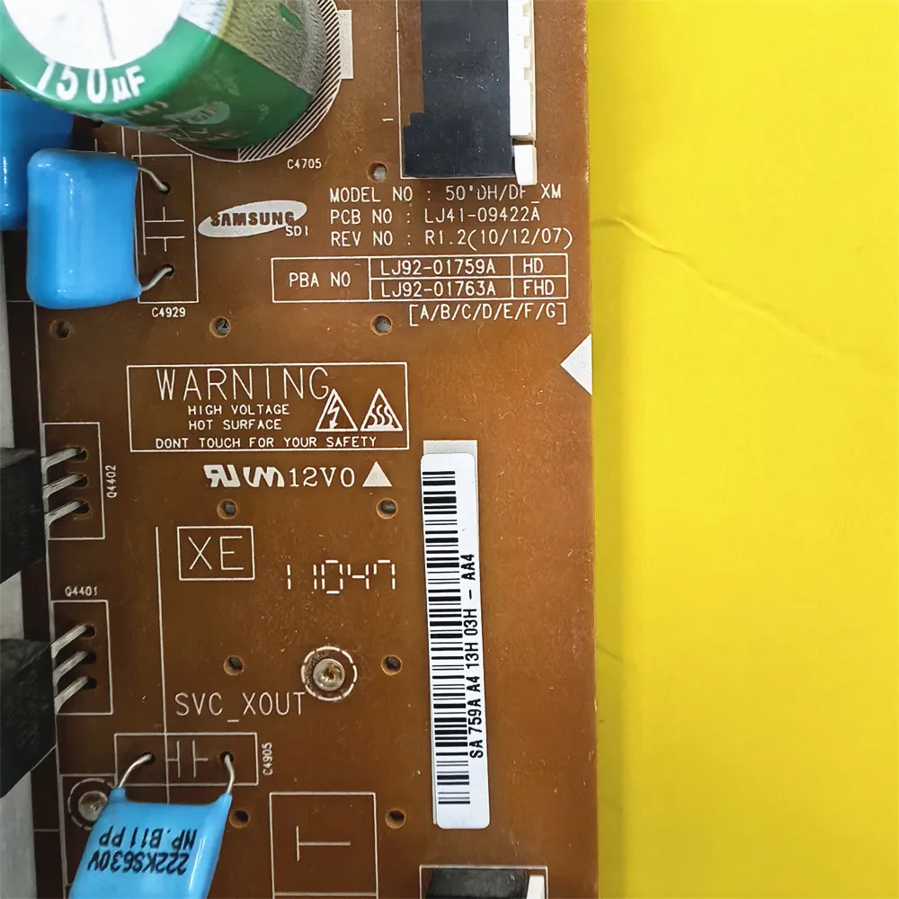 LJ41-09422A LJ92-01759A Z-보드 BN96-16516A X-메인 보드, 삼성 PS51D450A2D PN51D490A1D PN51D440A5D PN51D450A2D 에 적합