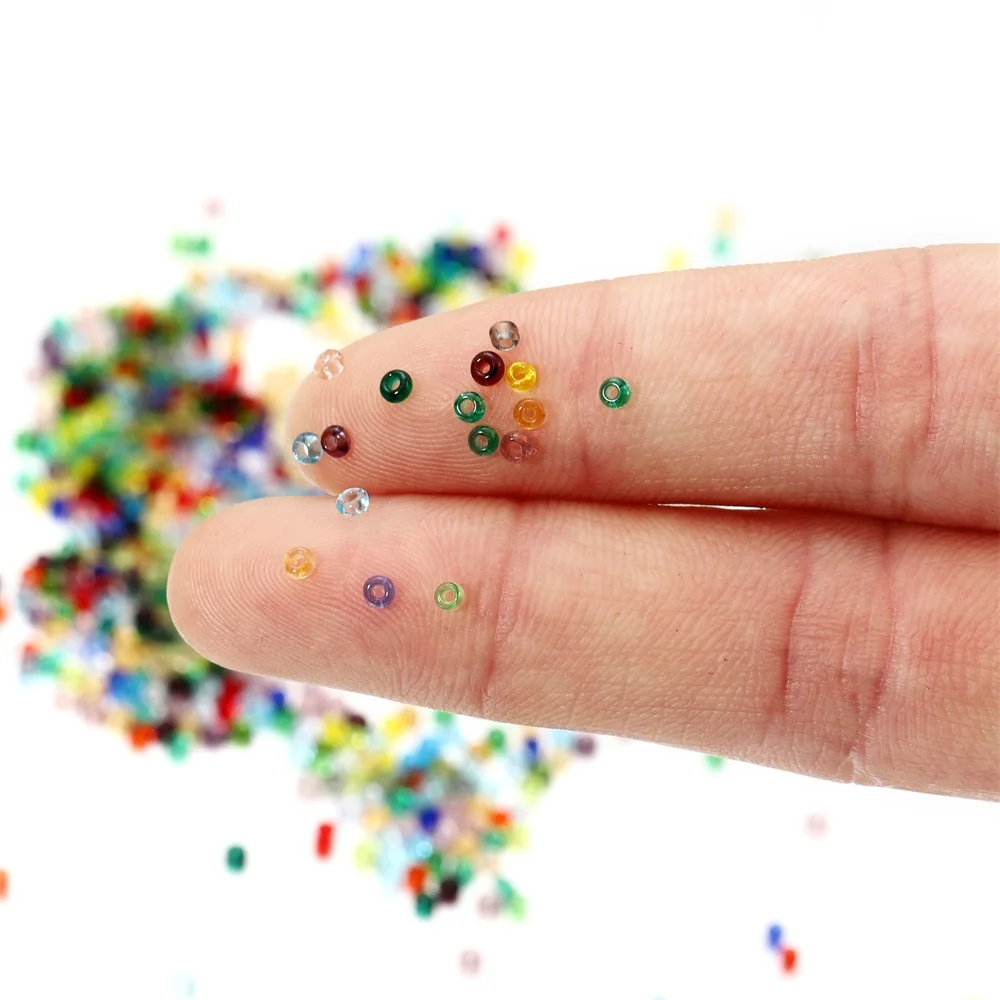 1000/1800 قطعة 2 مللي متر لون شفاف التشيكية الزجاج البذور الخرز الجولة فضفاض الخرز ل سوار ذاتي الصنع أقراط صنع المجوهرات اكسسوارات