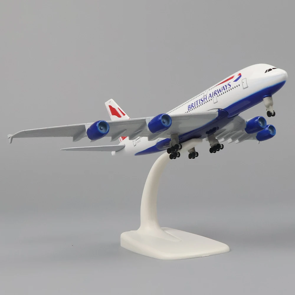 Metalen Vliegtuig Vliegtuig Model 20Cm 1:400 British Airways A380 Metalen Replica Legering Materiaal Luchtvaart Simulatie Speelgoed Jongen Cadeau