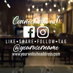 Social Media Custom Website Address and User Name Cut Window Sticker Marketing Sign Decal Murals Vinyl Sticker Ov349