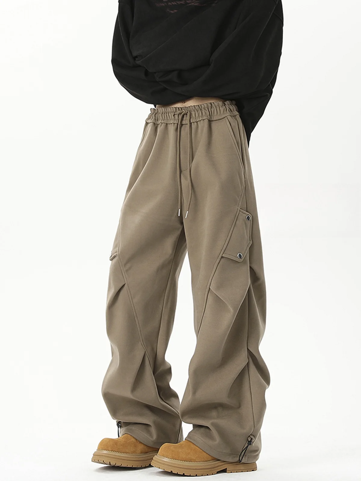 

Casual Loose Trousers for Men And Women Spring Autumn Design Sense Pleated Workwear Paratrooper Pants Drapey Sweatpants