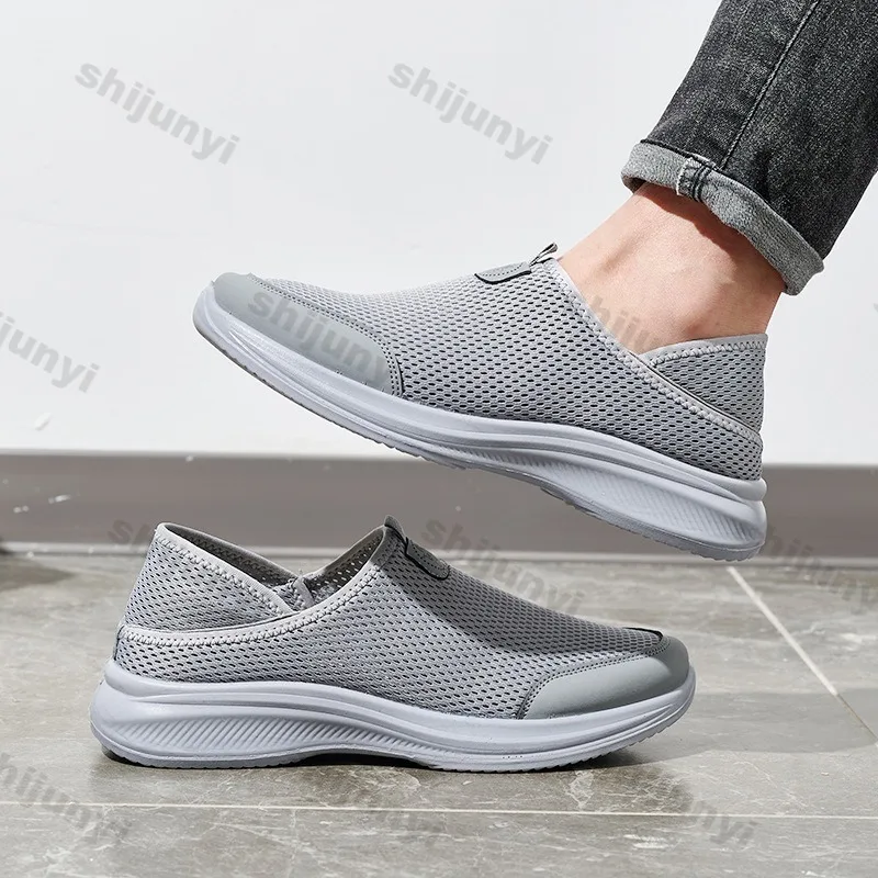 

Спортивная обувь для пар, новинка 2025, дышащие мужские кроссовки с сеткой, легкая удобная женская повседневная обувь без шнуровки