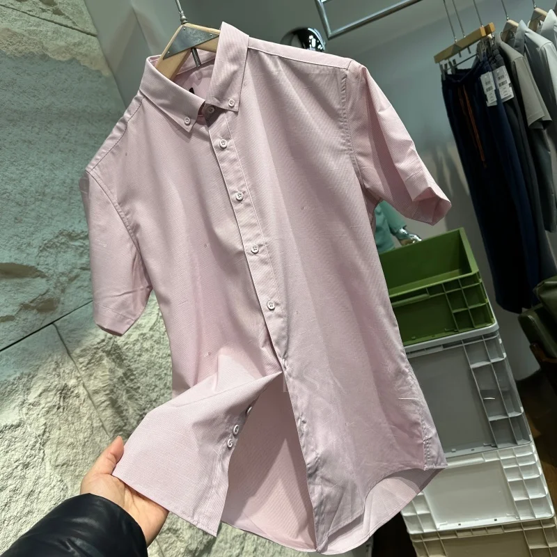 

Men's ort Sve irt Modal Summer Breathable Casual Versatile Collared irt Stand Fit Polyester Modal Spandex Busines...