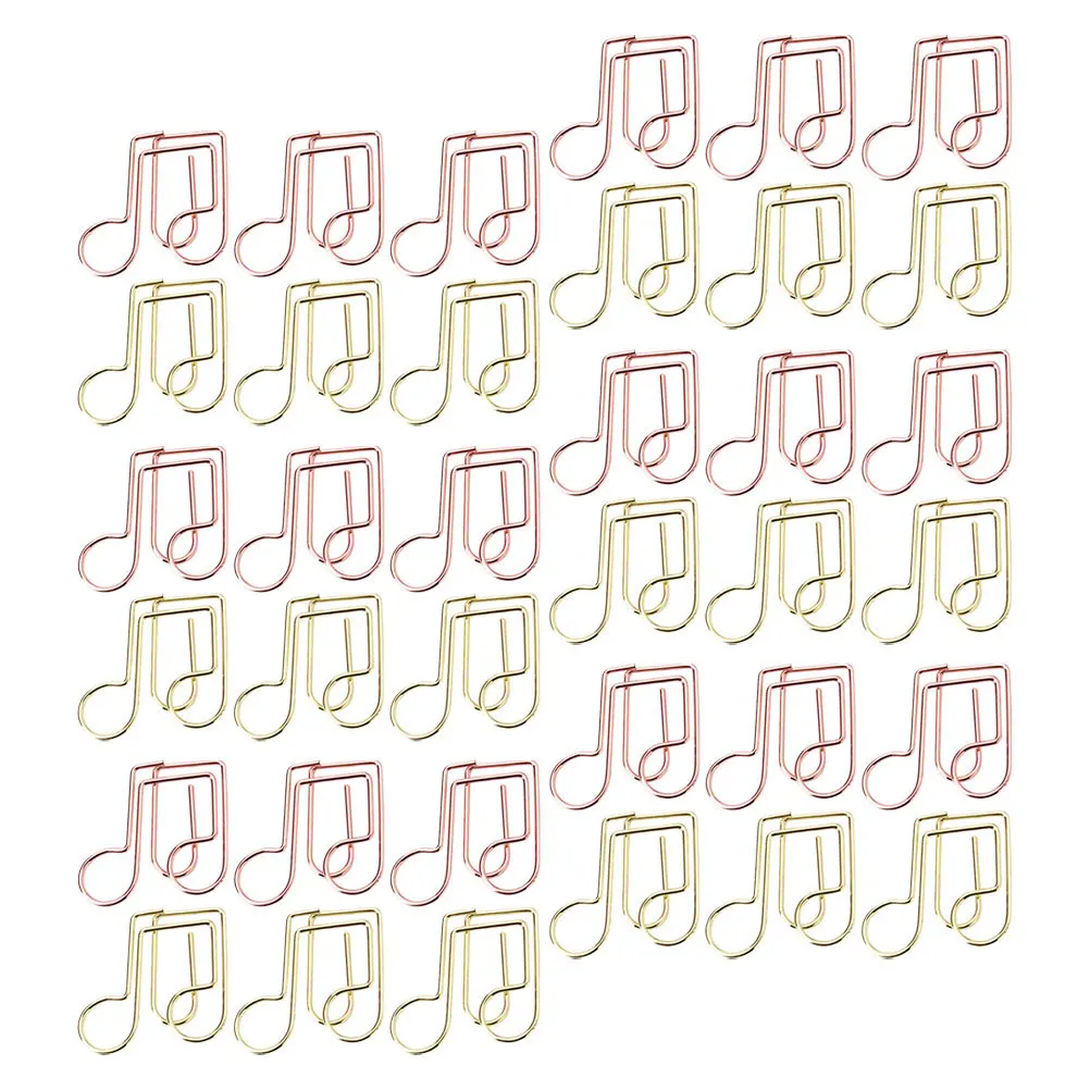 

40Pcs Musical Note Paper Clips Colorful Metal Creative Shaped Office Supplies for Documents File Organization Decorative