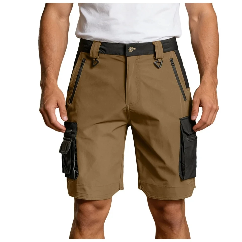 

Men's Summer Cargo Shorts Fashion Color Block Shorts Outdoor Athletic Fitness Training Jogging Short Pants Multi-Pocket Bottoms