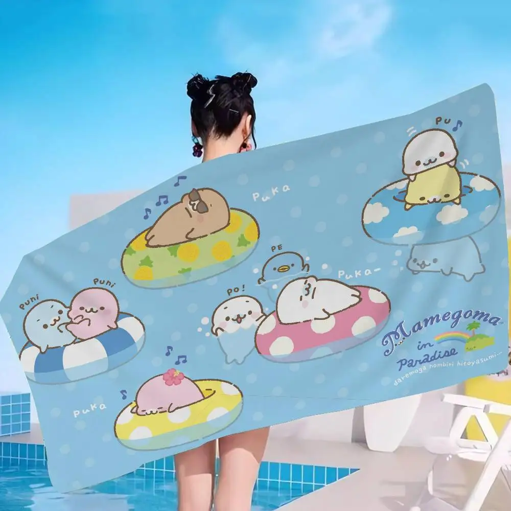 Cute Mamegoma Microfiber Beach Towel Absorbent Quick dry Soft Yoga Swimming Resort Mountain Climbing Towel