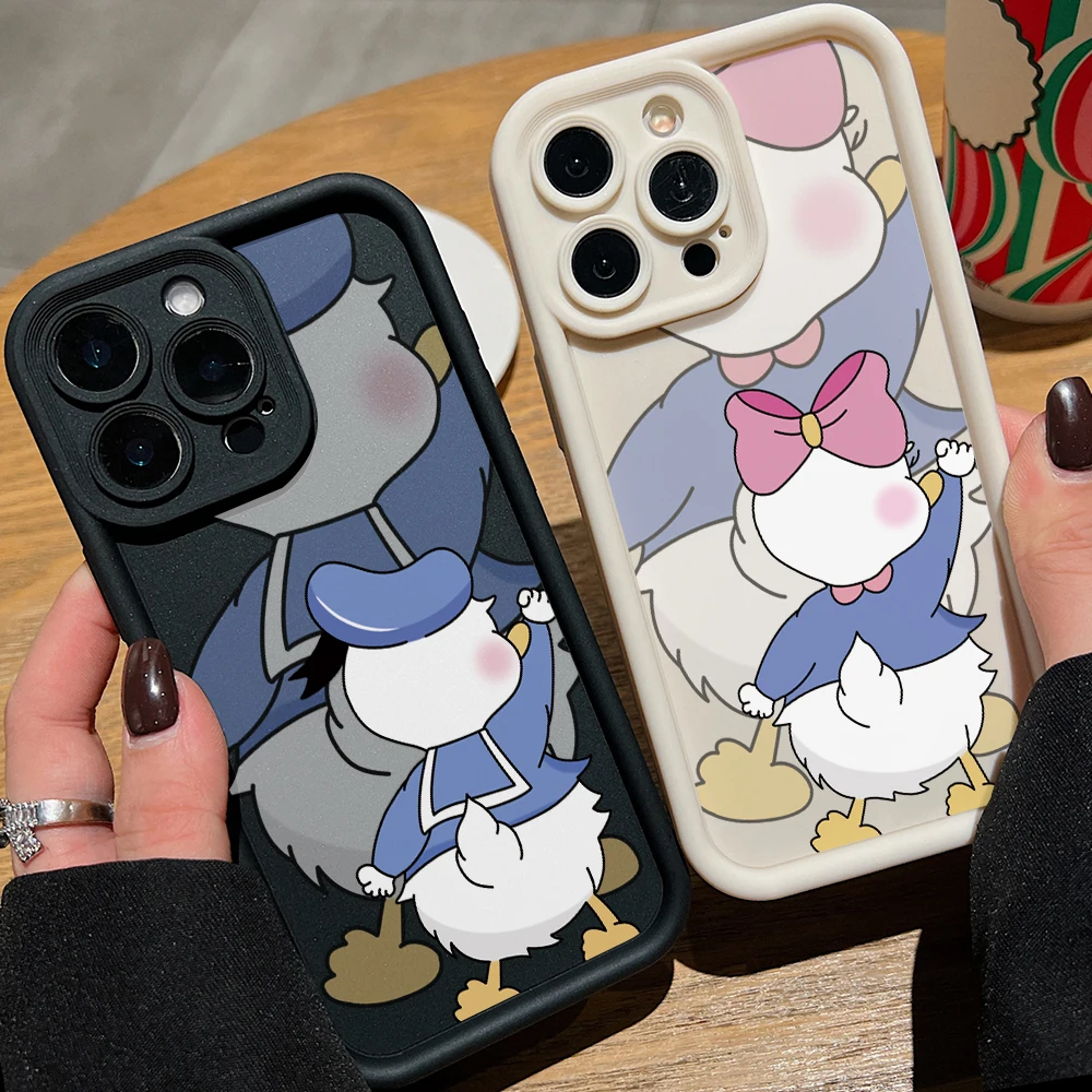 Anime Donald Duck Couple Phone Case for Oppo A78 A58 A57 A54 A38 Reno 13 12 11 10 8 7 T Z F Pro Plus 4G 5G Soft Cover Funda