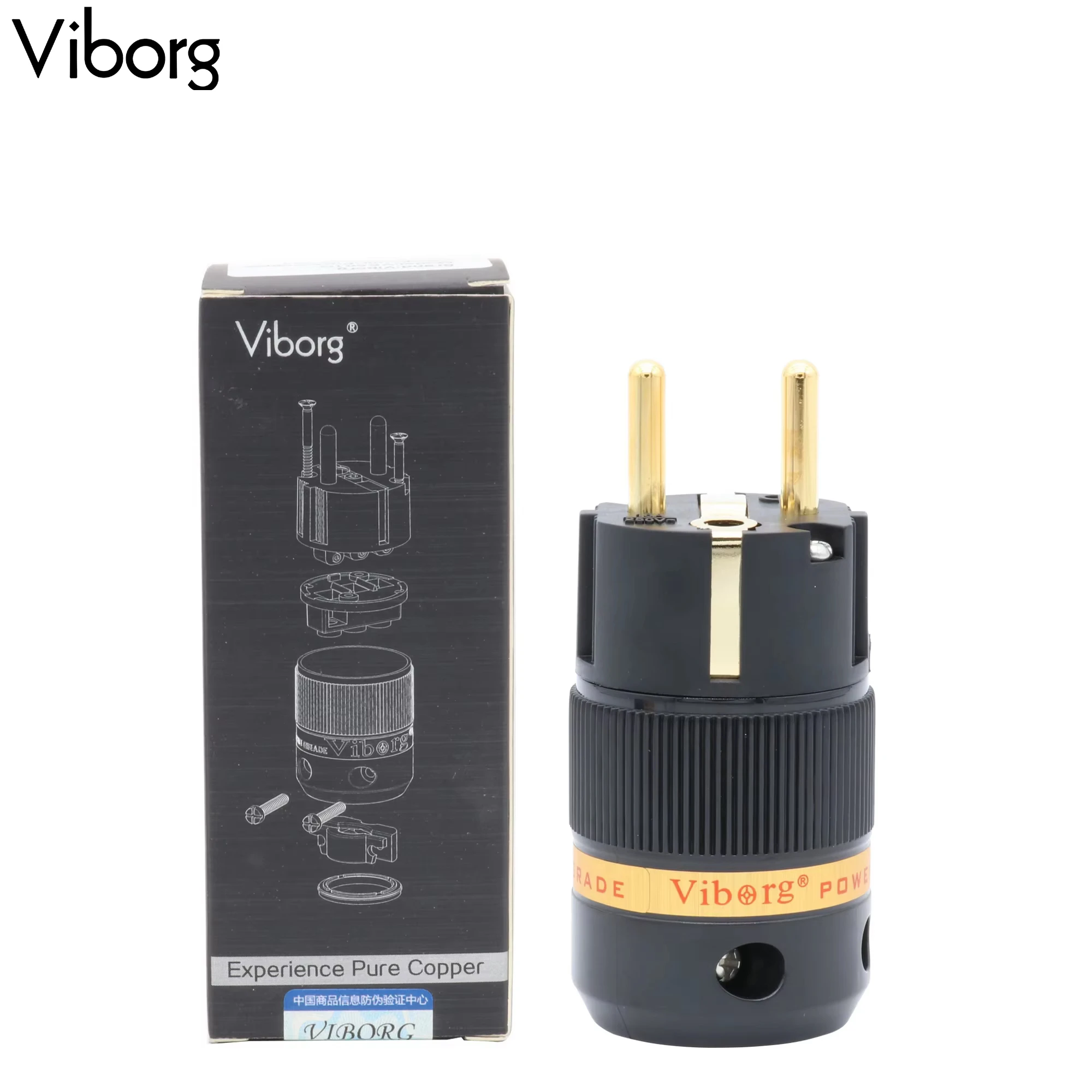 1szt Viborg High End AC Męska wtyczka zasilająca Wersja UE Schuko Złącze przewodu zasilającego Gramofon DAC Komputer PC TV Kabel zasilający audio