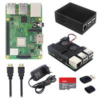 Raspberry Pi 3 Model B+ Kit BCM2837B0 WiFi BT Gigabit Ethernet PoE Optional Aluminum Case Power Supply for RPI 3 B+ Plus