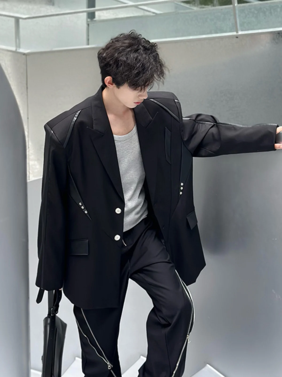 

oulder Padded Men's Slim Fit Suit Jaet Sli Design American Casual Spring New Arrival Teenage Youth Faion Polyester ...