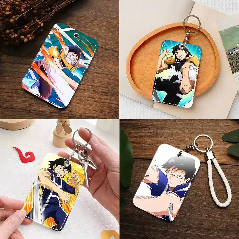 1pc Cartoon Character Hanta Sero Card Case Keychain Access Card Bag Key Tag Ring Leather Card Holder Key Ring Access