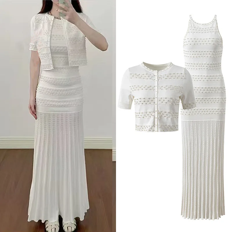 

Ele White Knitted Long Sve Wrap Dr с открытыми бретелями кардигана Slim Fit High End Version European Sle Women's Faion