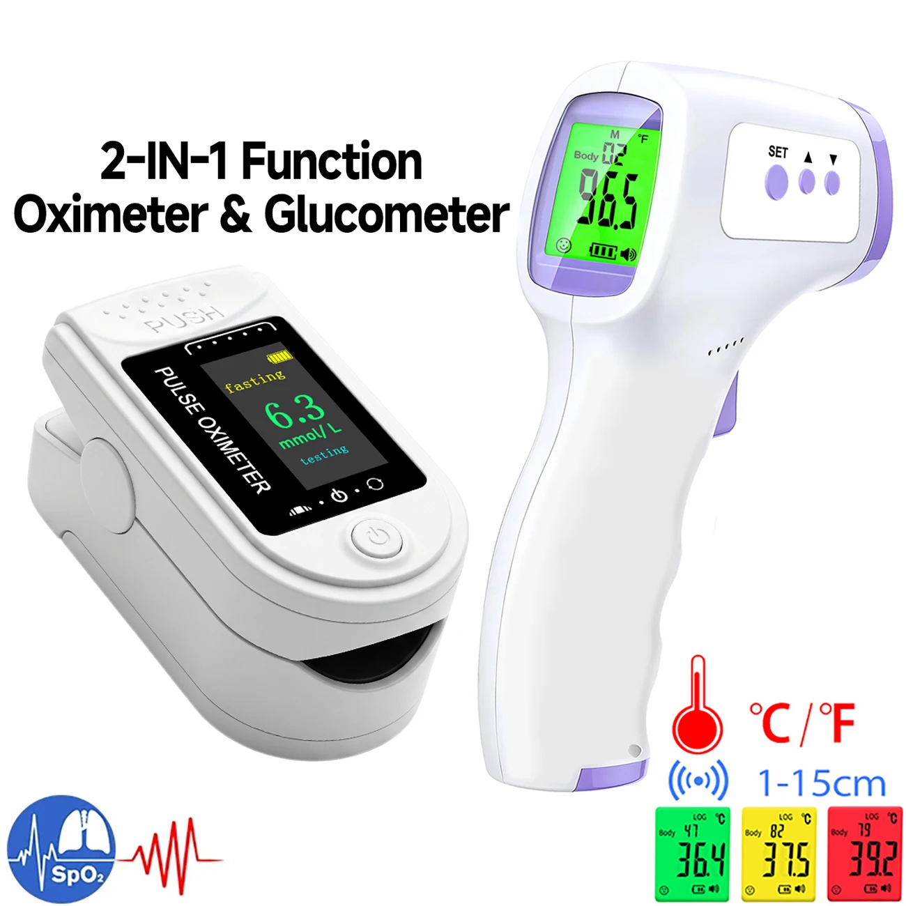 Medical Medical IR Body Thermometer for Baby Adult Fever Temperature Tool Or Fingertip 2-IN-1 Non‑Invasive Glucometer & Oximeter TestKit - Aliexpress Deal