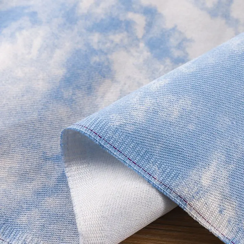 Tie Dye Denim Fabric for Clothing DIY Handmade Apparel Material Patchwork Needlework Sewing Accessories Outwear Fabrics Harajuku