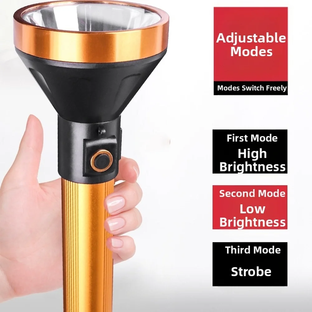 

Rechargeable LED Flashlight 26650 Lithium Battery USB Charging Power Source Adjustable Outdoor Tools