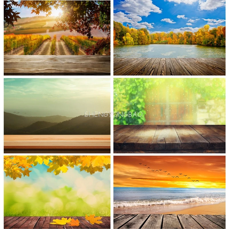 

Spring Forest Wooden Floor Photography Backgrounds Sky Sea Scenery Baby Portrait Photo Backdrops Studio 21105 LKJ-02