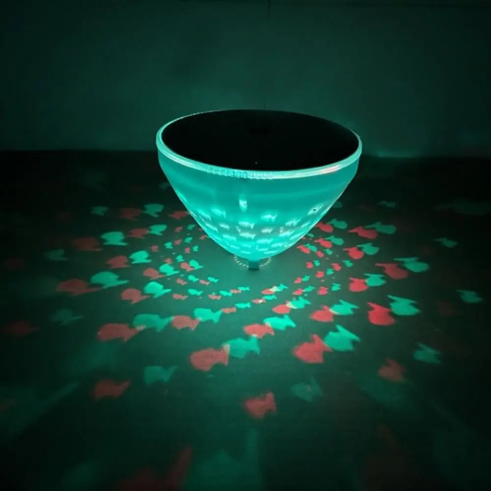 Hollowed Out Solar Floating Pool Lights Waterproof Energy Saving Fish Projection Lamp RGB 5 Lighting Modes Dynamic Solar Lights