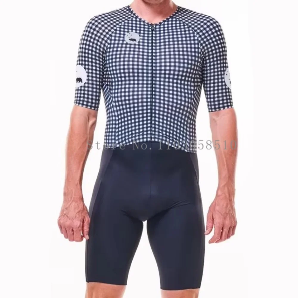 Wyn Republic Triathlon Suit Men Cycling Short Sleeve Quick Dry Jumpsuit Trisuit Skinsuit Bicycle Equipment Mono Ciclismo Hombre view 2
