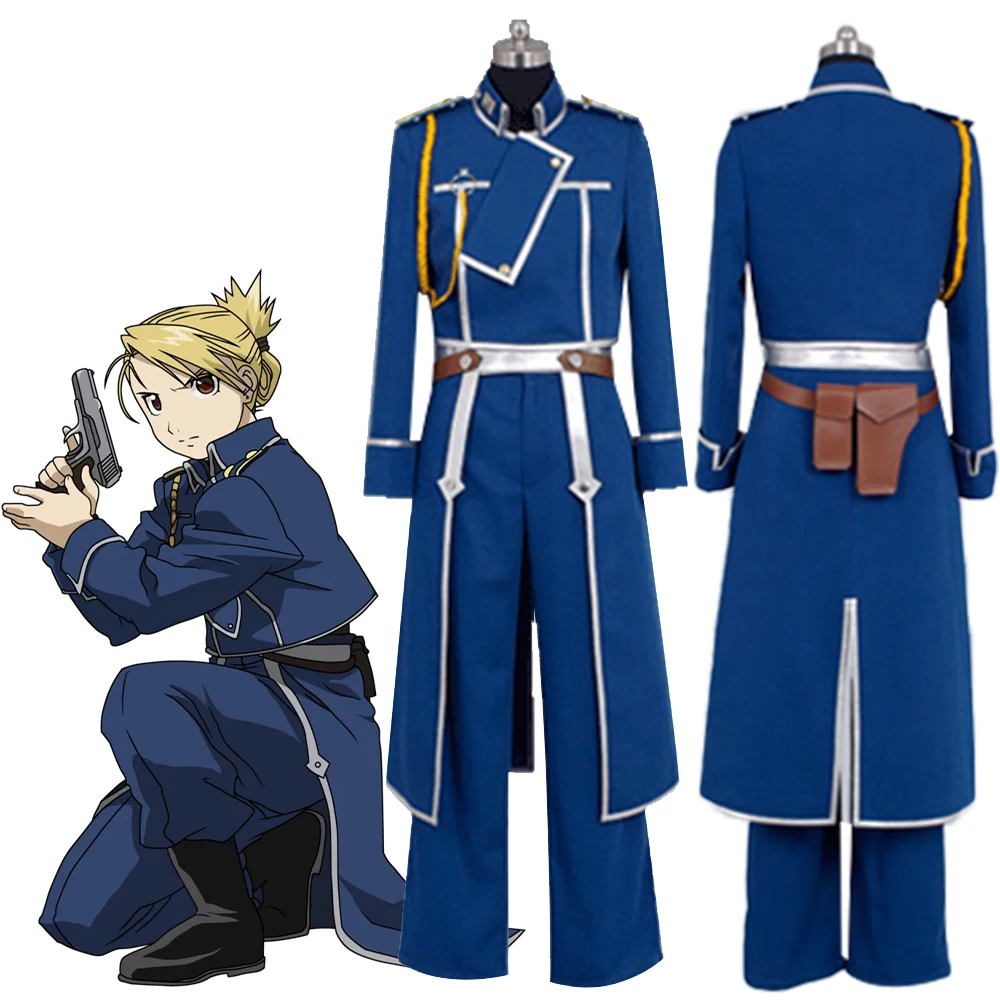 Disfraz de Cosplay de la Teniente Riza Hawkeye, Anime FA, El Ojo del Halcón, Uniforme Militar del Estado de Amestria