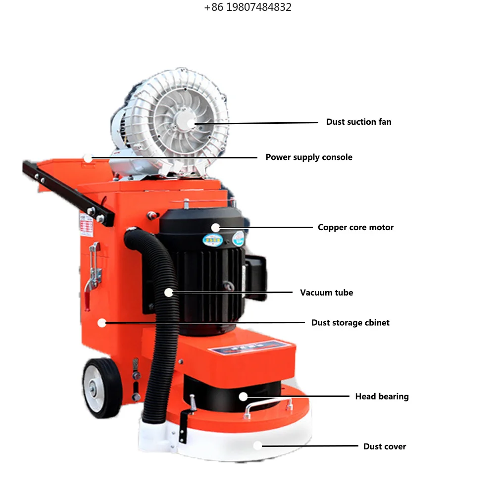 Heavy Duty Wet Dry Diamond Floor Sander for Aliexpress, Built-in Dust Vacuum, Electric Concrete Grinder High Efficiency