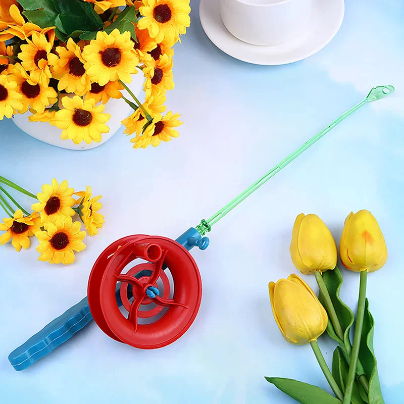 1Pc Fishing Rod Kite String With Reel Kite String Winder Wheel Hand Flying Reel Accessories For Kids Outdoor Game 30M Line