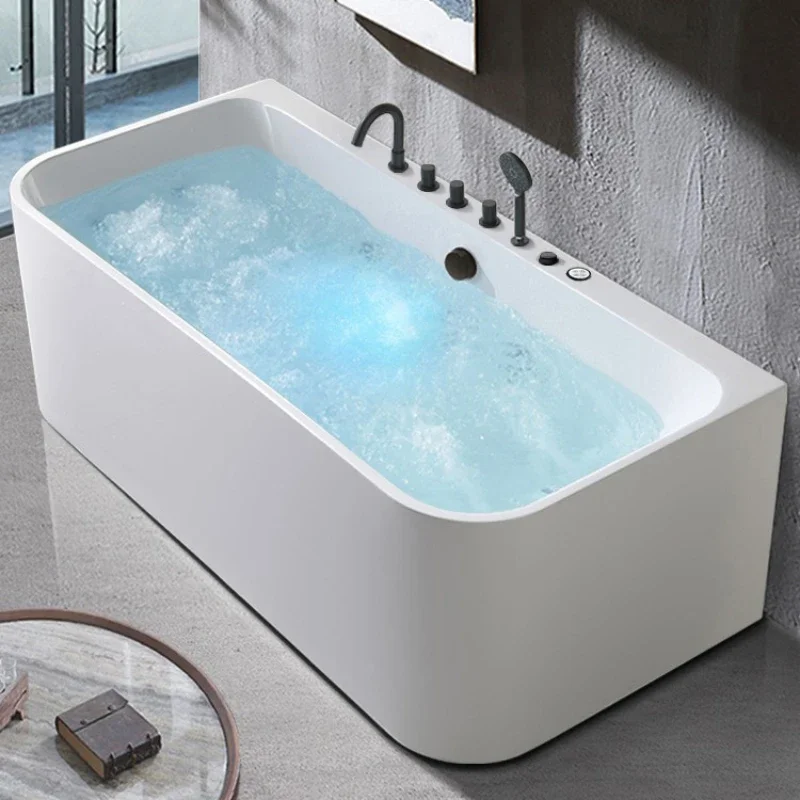 Household Light Luxury Square Double Constant Temperature Thin Edge Thickened Independent 1.3-1.8 meter Deep Bubble Bathtub