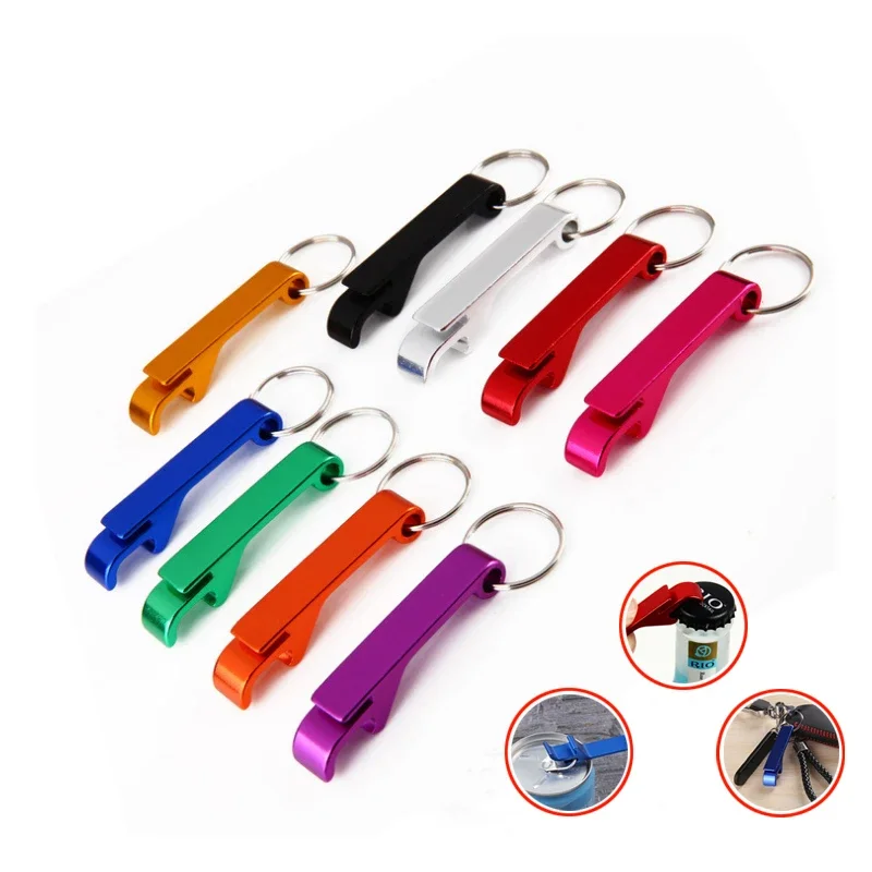 1PC Portable Beer Bottle Opener Keychain Mini Pocket Aluminum Alloy Beverage Beer Bottle Opener Wedding Party Favor Gifts Beer