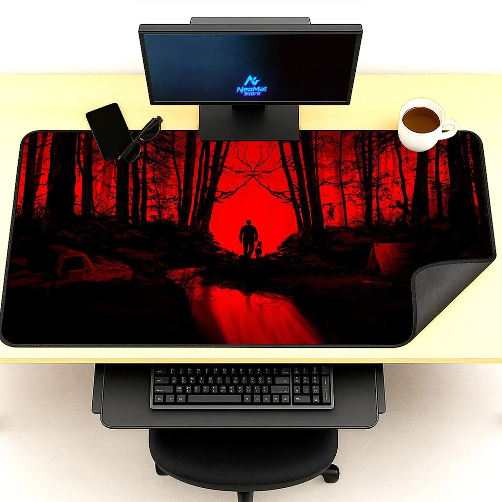 Big Mousepad Black Red Office Desk Mat Rubber Playmat Keyboards Accessory Extra Large Mouse Pad Gaming 120cm Computer Table Mats