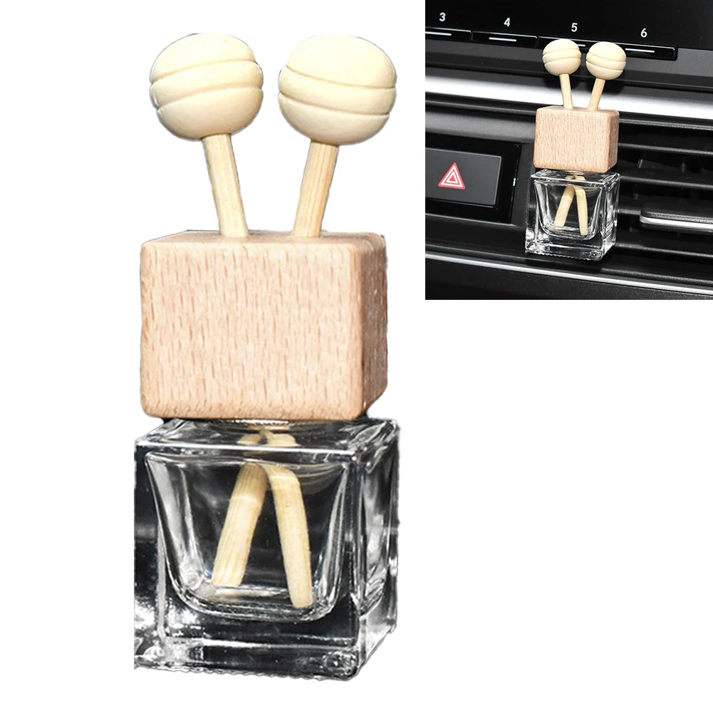 

For Car For Home Glass Perfume Bottle Wooden Lid Diffuser 6.5cm*3.5cm 2.56*1.38inch Wooden Lid Controlled Aroma Release