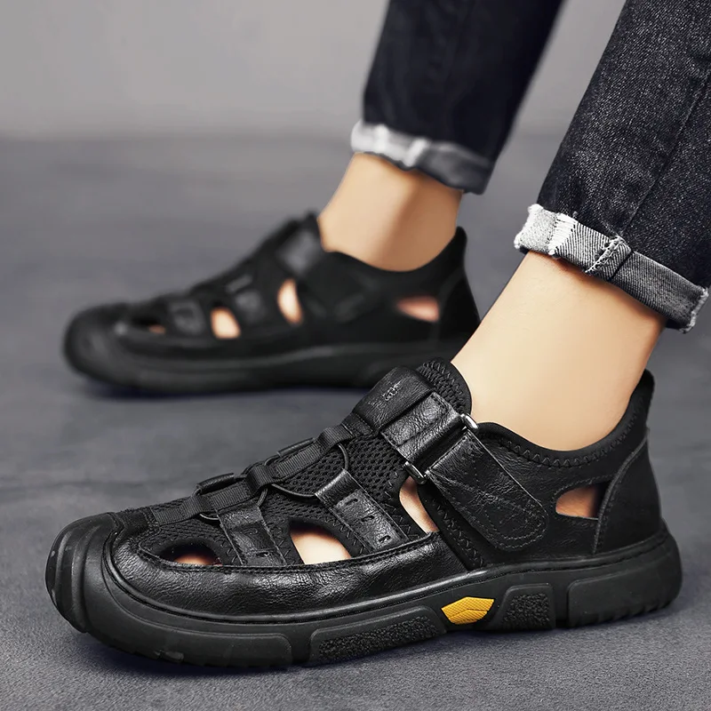 

Sandals Men's Fashion Baotou Teen Student Beach Shoes Men's Soft Soles Sports Cool Slippers Trendy Shoes