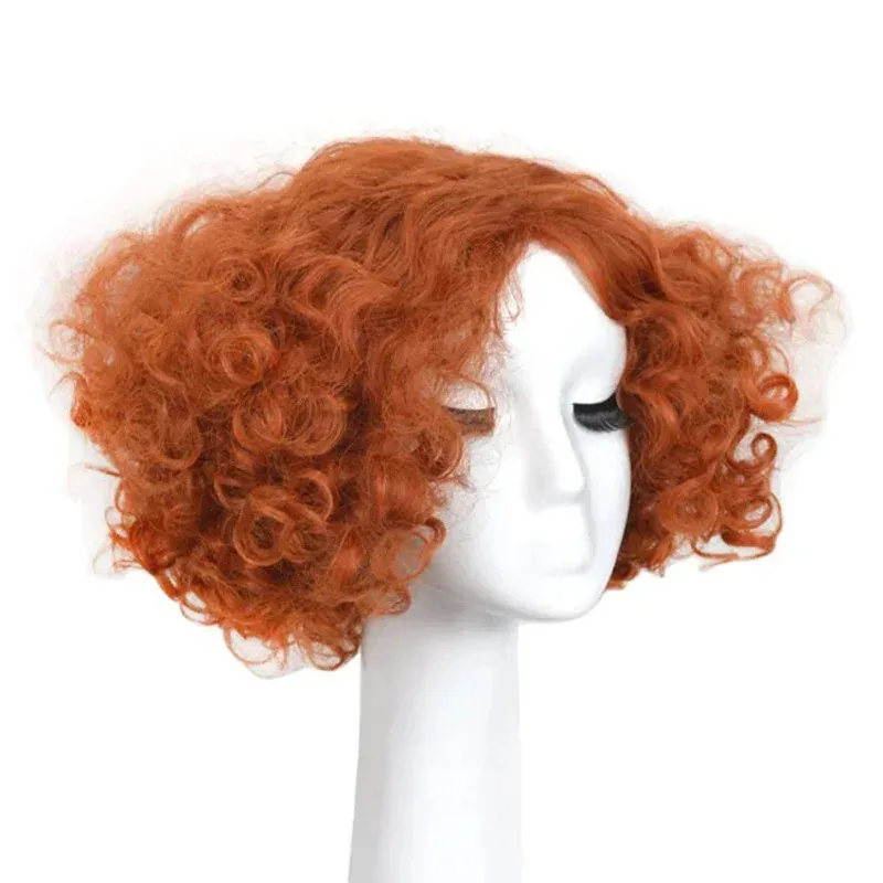 Mad Hatter Cosplay Wigs Short Orange Red Curly Wig Alice in Wonderland 2 Halloween Carnival Party Cosplay And Hats
