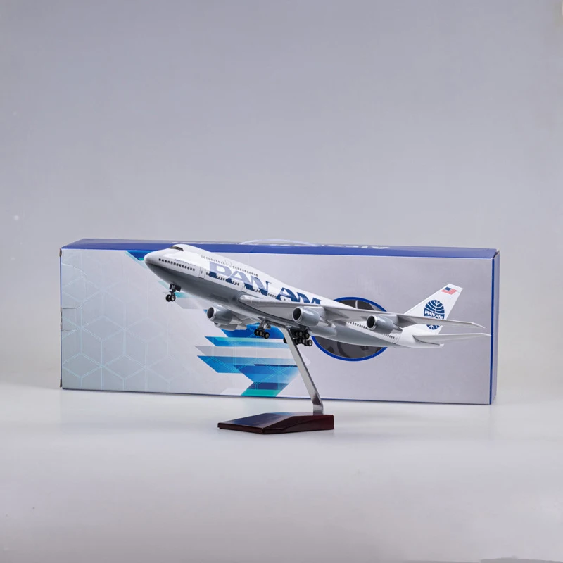 

With Wheels And Lights Pan Am Boeing 747 Simulation Civil Aviation Passenger Aircraft Model Display Collection Gift