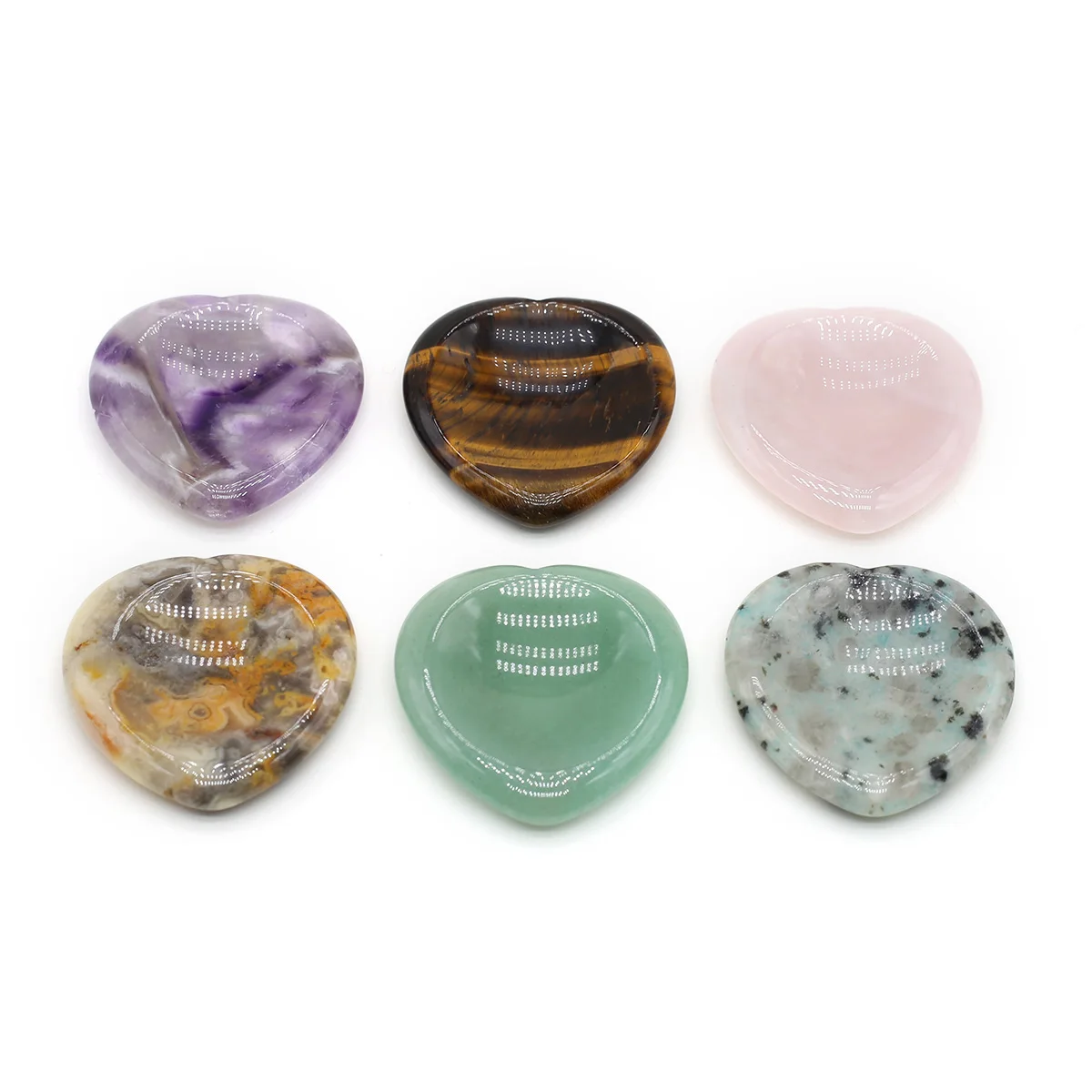 

Heart Worry Stone Thumb Gem Stones Natural Healing Crystal Reiki Spiritual Minerals Massage Palm Gua Sha Tool Beauty DIY Decor