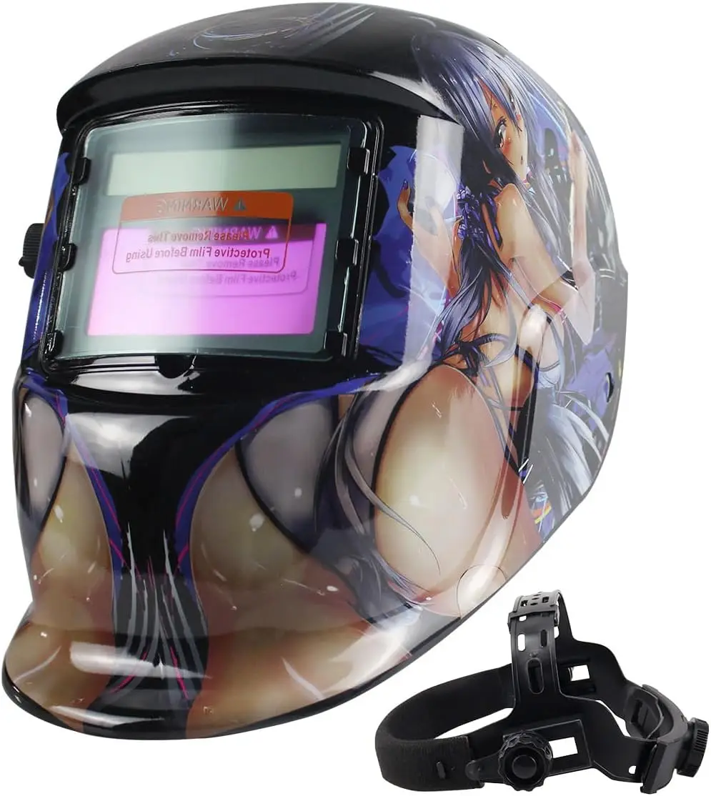 

Auto Darkening Welding Helmet, Solar Powered Welding Hood with Adjustable Shade 4/9-13 for TIG MIG ARC Welder Mask (Anime Girl)