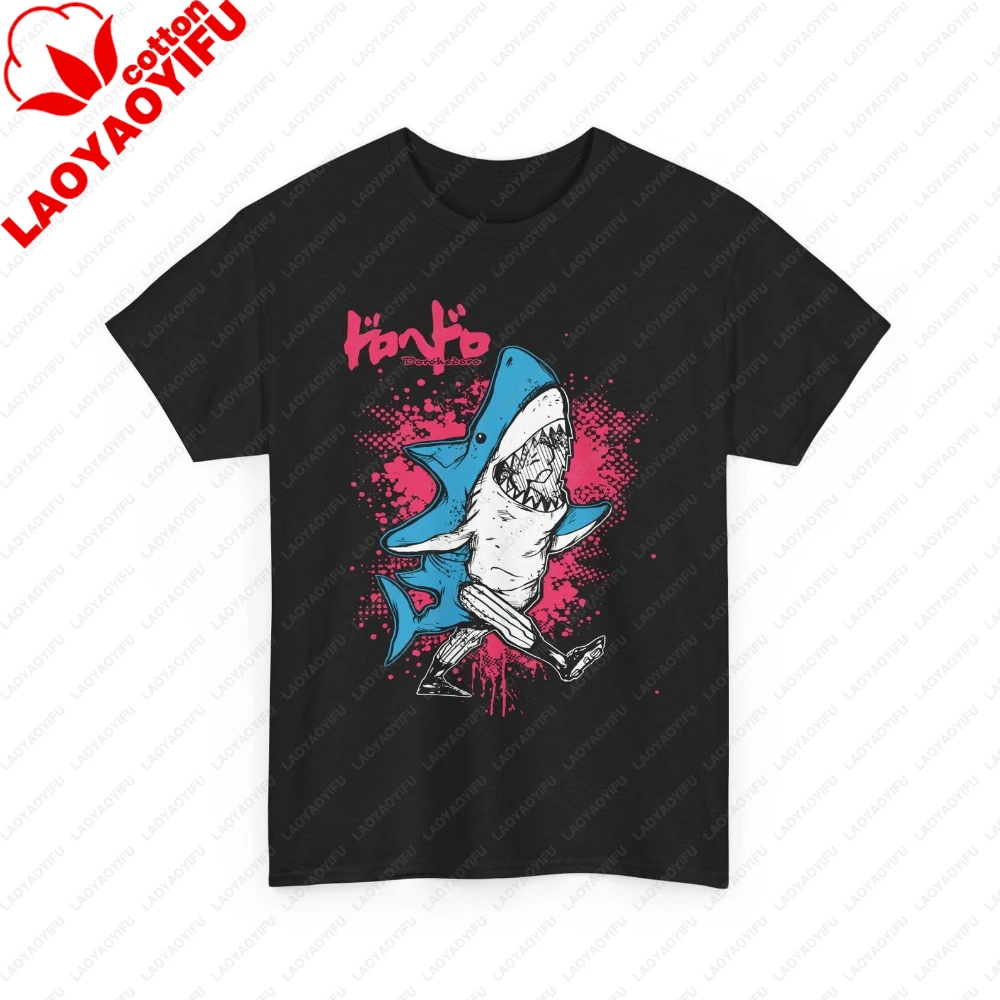 Ebisu Dorohedoro Shirt Caiman Manga En Anime T-Shirt Vintage Art Graffiti-Stil Pink Blau Farbspritzer T-Shirt Mode Herren Damen Oberteile – Detail 7