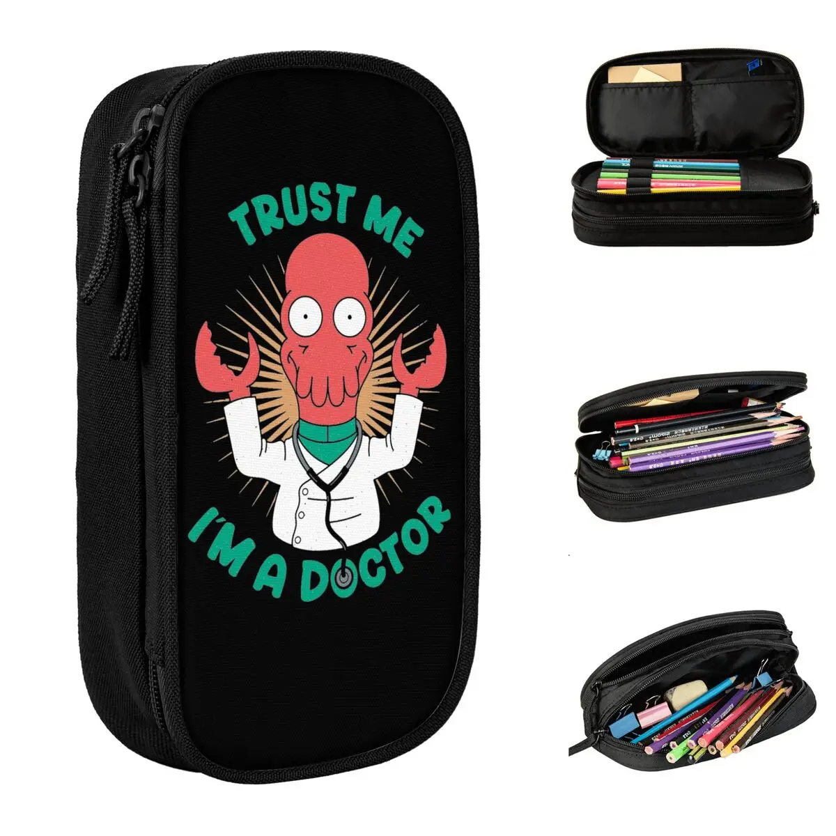 New Zoidberg Trust Me I Am A Doctor Pencil Case Futuramas Pencil Box Pen Kids Big Capacity Bags School Supplies Gifts Stationery