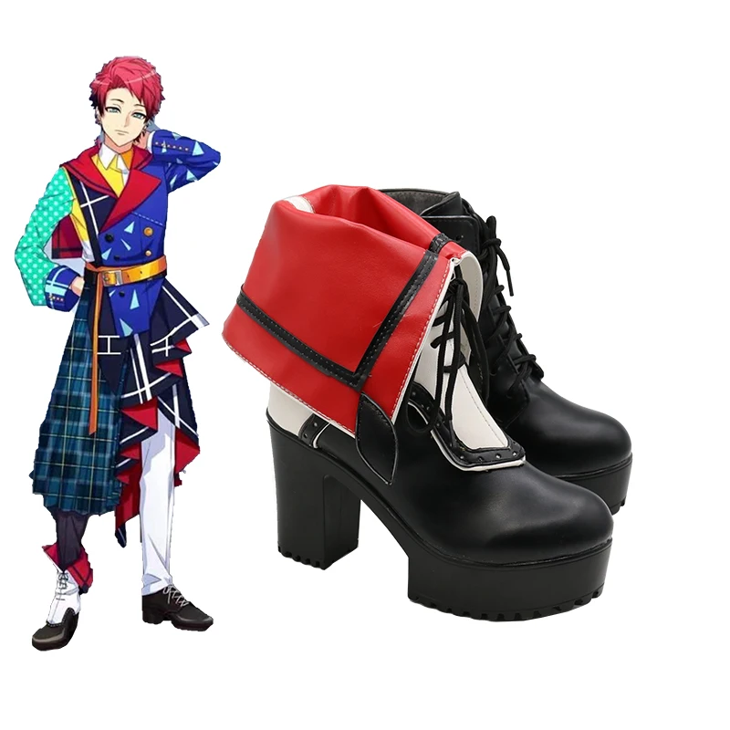 A3 Nanao Taichi Costume Cosplay Scarpe Stivali in ecopelle fatti a mano