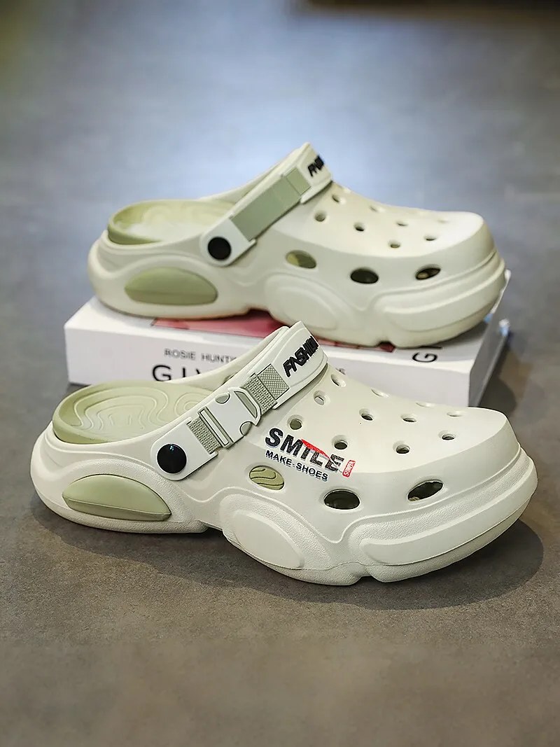 

Men's 2026 New Summer Outdoor Wear Home Anti-Slip Headed Clog Thick Bottom Outdoor Sports Beach Sandals Casual Slip-On Shoes